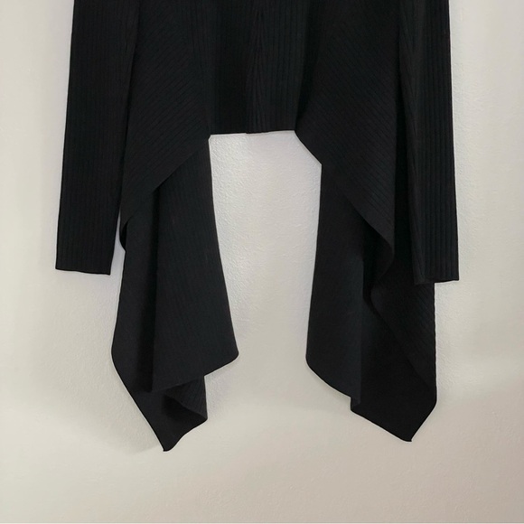 Athleta Solstice Wrap Wool Blend Open Front Cardigan Sweater Black Medium - Picture 10 of 14
